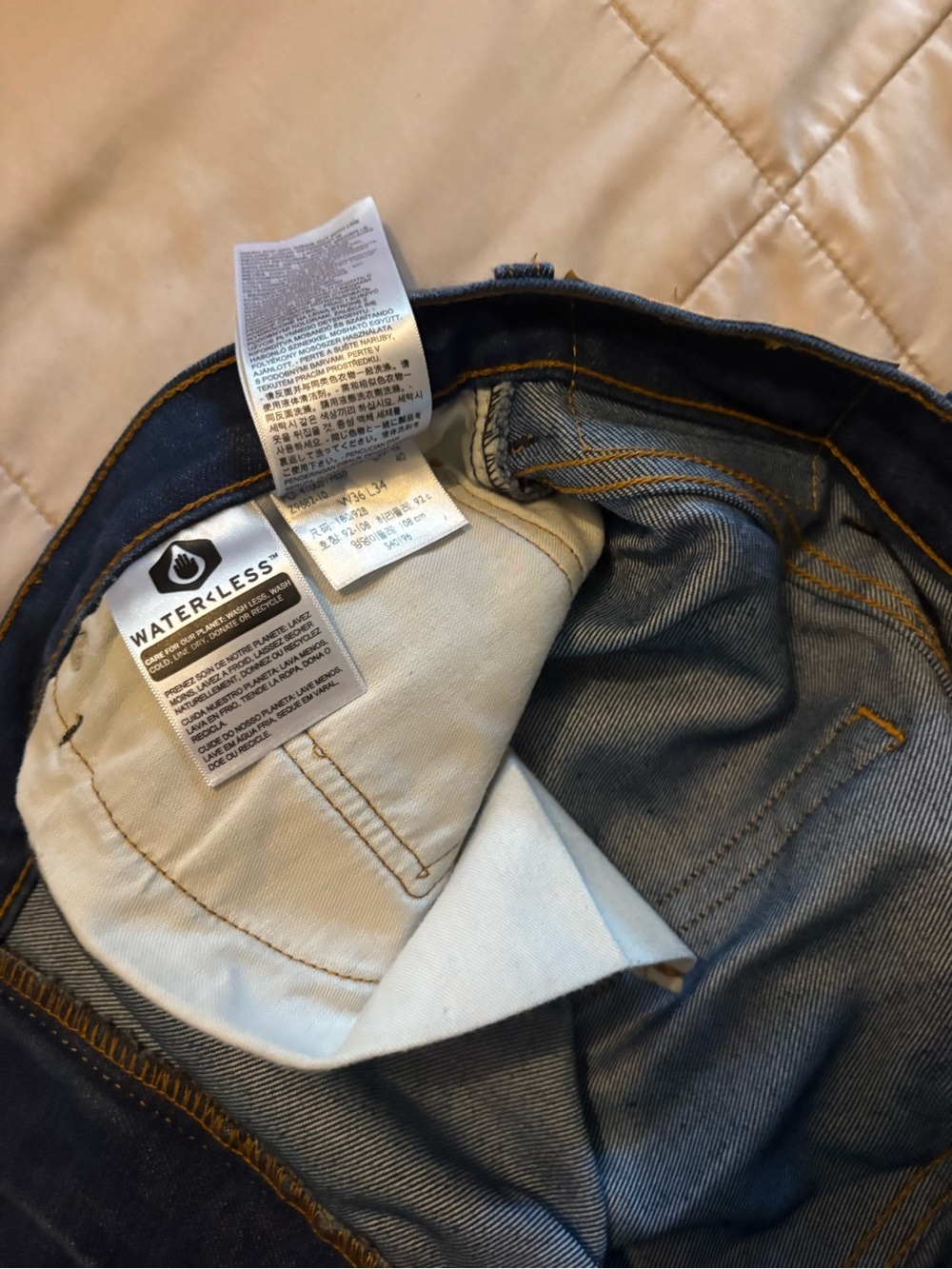 Levi's Dark Blue Denim Jeans with Contrast Stitching